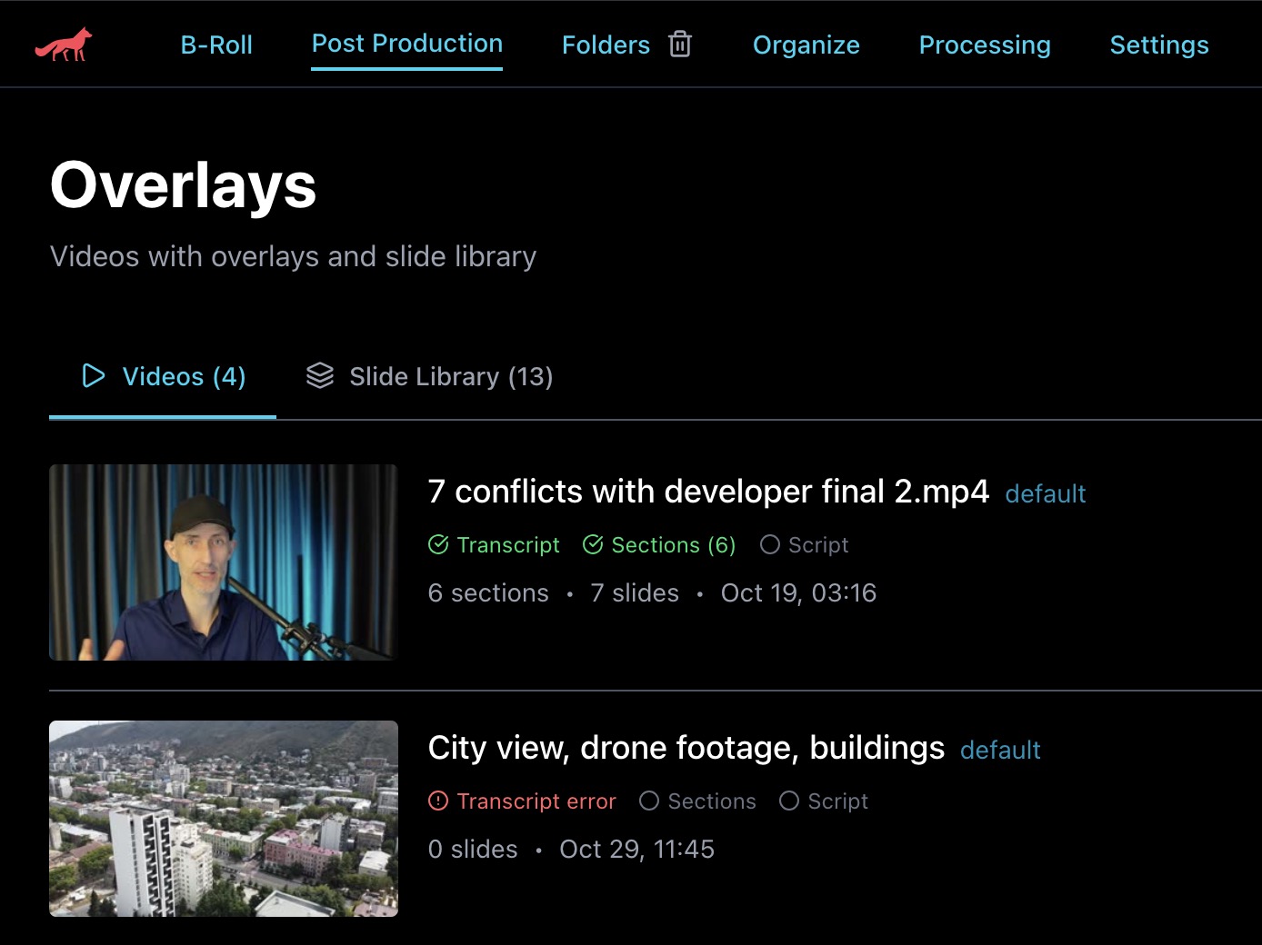 Post Production Overlays