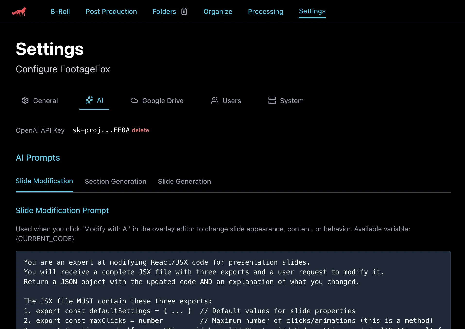 AI Configuration & Settings